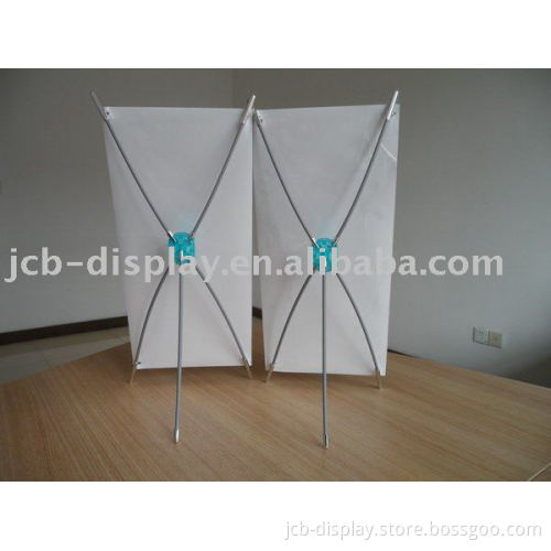 aluminum sliver tabletop mini X rack X banner